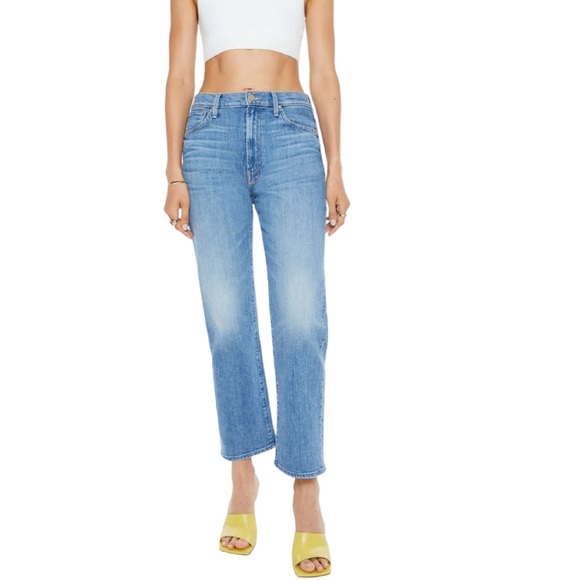 MOTHER The Ditcher Zip Crop Straight Leg Jean Boogie Down Size 30 New With Tags - Picture 1 of 16